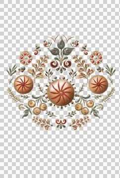 Delicate composition of flowers in the style of ancient Russian paintings for Stock Illustration