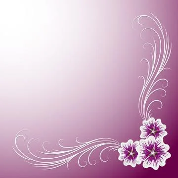 Delicate corner frame with mallow flowers Stock Illustration