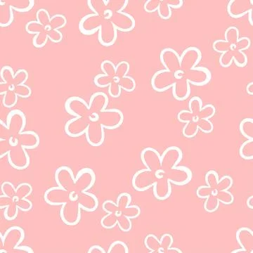 Delicate cute flower pattern on a soft pink seamless background for elegant Stock Illustration
