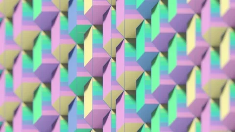 Delicate, cyclical, 3D animation with a geometric pattern in pastel colors Stock Footage 326317644