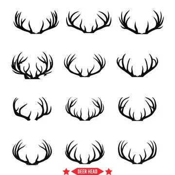 Delicate Deer Headline Art Pack  Fine Vector Illustrations for Crafting and.. Stock Illustration