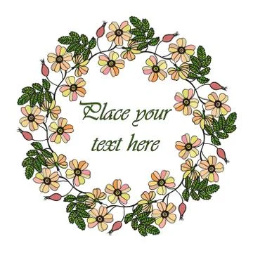 Delicate eglantine frame Stock Illustration