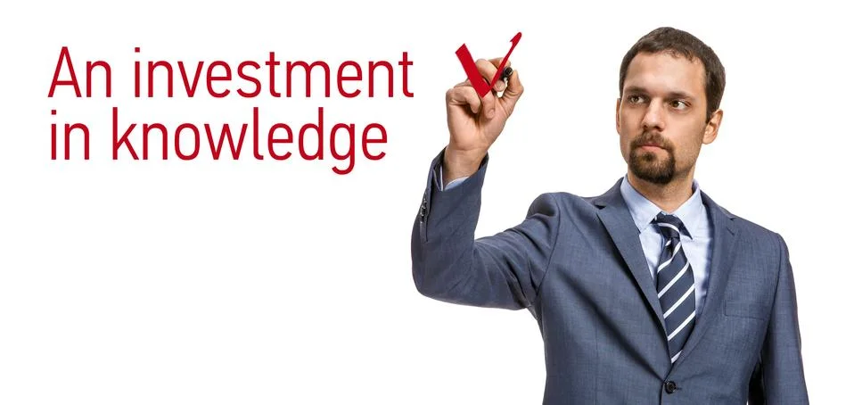 Delicate entrepreneur describes the basic principles of doing business Stock Photos