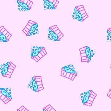 Delicate fabrics dry cleaning vector seamless pattern Stock Illustration