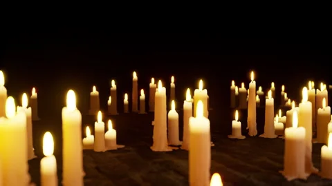 Delicate flickering flame creates environment of nervousness and excitement Video stock 331522088