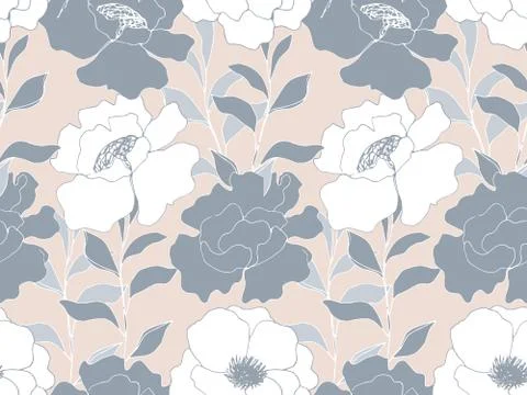Delicate Floral garden seamless pattern Stock Illustration
