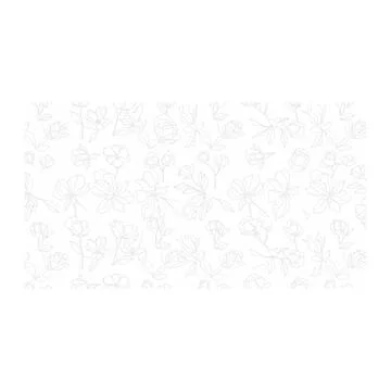 Delicate floral outline pattern - minimalist botanical background Stock-Illustration
