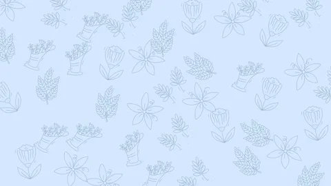 Delicate Floral Pattern on Light Blue Background for Design Projects. Stock Footage 321844895