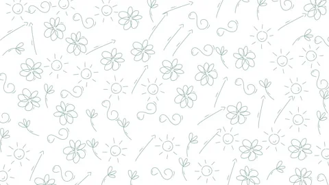 Delicate floral pattern with light pastel colors and blooming flowers Stock Footage 321641029
