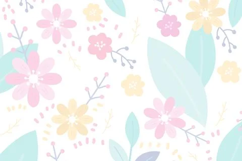 Delicate Floral Pattern in Pastel Colors for Springtime Designs Stock Illustration
