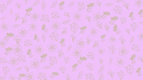 Delicate floral pattern on pastel purple background with gold outlines for .. 스톡 동영상 331230640
