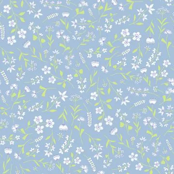 Delicate floral pattern. Seamless small flowers pattern for design wrapping,  Illustrazione stock