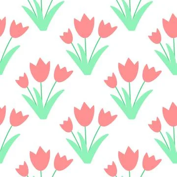 Delicate floral seamless pattern with tulips Illustrazione stock
