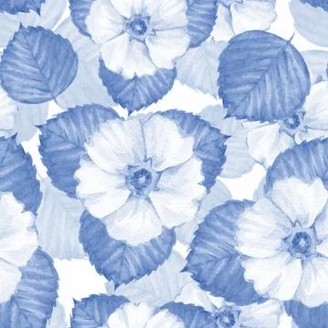 Delicate floral seamless pattern with white flower Stock Illustration