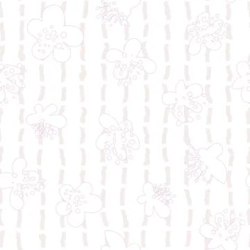 Delicate floral striped pattern in light colors Illustrazione stock