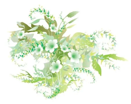 Delicate floral verdure Stock Illustration