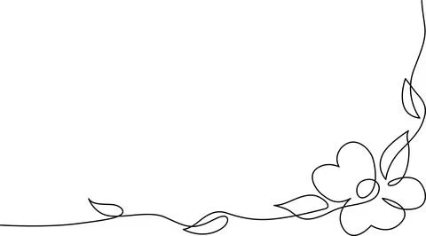 Delicate flower corner border Vector Stock Illustration