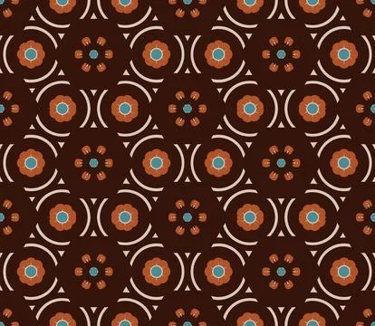 Delicate Flower Geometric Seamless Pattern Stock Illustration