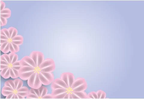 Delicate flowers on a violet background Stock Illustration
