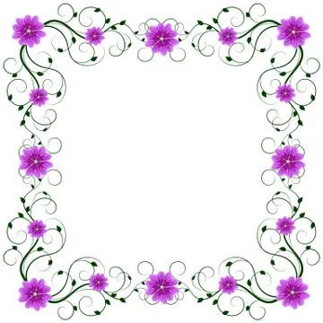 Delicate frame with mallows Stock Illustration