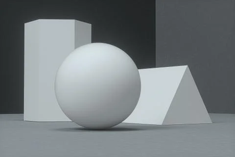 Delicate geometry with dark background, 3d rendering. Stockillustratie