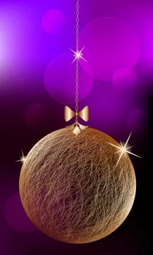 Delicate Gold Christmas Ball   - vector illustration イラスト素材
