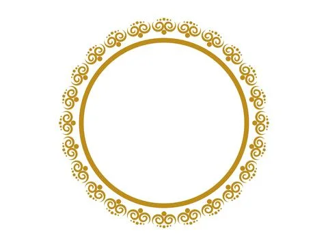 Delicate Golden Circular Lace Pattern on a White Background Stock Illustration