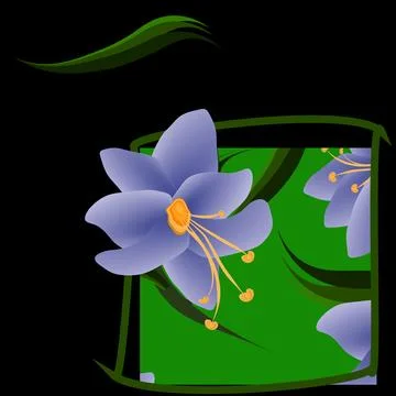 Delicate gradient flowers in a frame on a dark background are made with aut.. Stock Photos