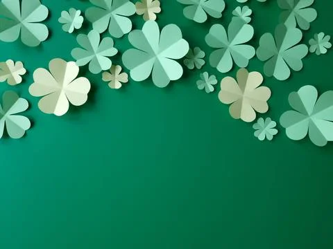 Delicate green background with clover Stock Photos