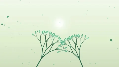 Delicate green branches sway gently with floating particles and light. Stock-Footage 341907882