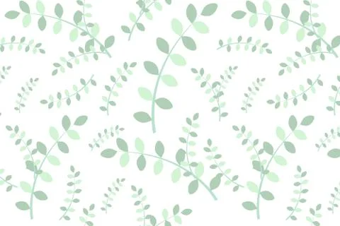 Delicate greenery element vector pattern Stock Illustration