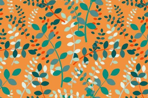 Delicate greenery element vector pattern Stock Illustration