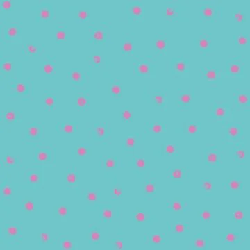 Delicate hand-drawn small pink polka dots on a turquoise background, seamless Stockillustratie