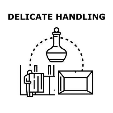 Delicate handling moving fragile items concept Stock Illustration