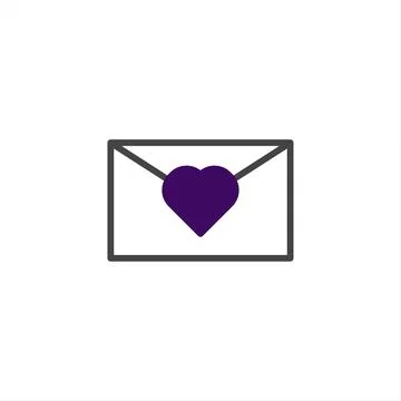 Delicate heart icon representing love sent within modern envelope illustrat.. Stock Illustration