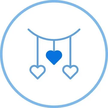 Delicate hearts dangling gracefully creating a minimalist design for love o.. Stock Illustration