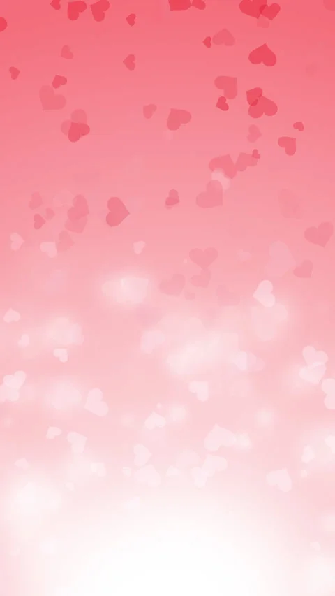 Delicate hearts float on red loop background. White line Copy space Stock Footage 301056114