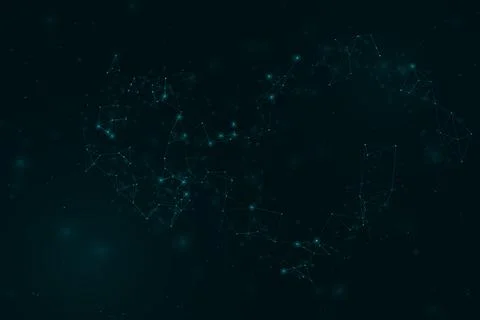 Delicate interconnected particles form a sweeping cosmic arrangement across.. Stock Illustration