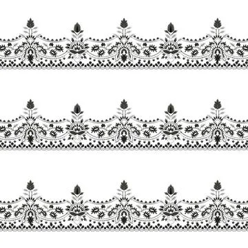 A delicate lace border on a clean white background Stock Illustration
