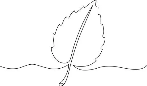 A delicate leaf with a wavy stem floating on a gentle stream. Vector Stock Illustration