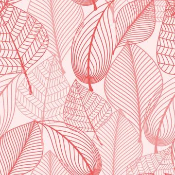 Delicate leaves seamless background pattern Illustrazione stock