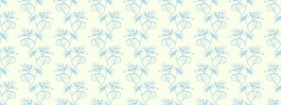 Delicate light blue floral pattern on a cream background.  Elegant, subtle .. Stock Illustration