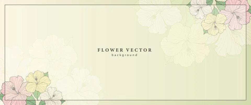 Delicate light green frame for text or photo with colorful flowers. 스톡 일러스트