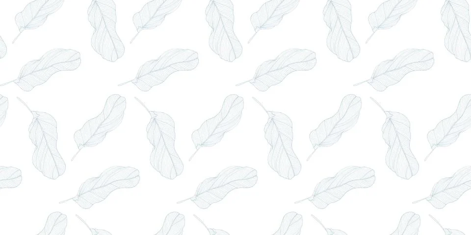 Delicate light tropical pattern with blue banana leaves. Stock Illustration