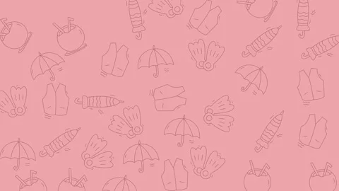 Delicate Line Art Pattern on Pink Background. Stock Footage 320160824