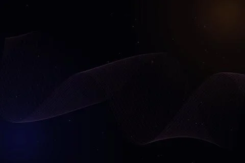 A delicate luminous wave of fine lines moves across a dark cosmic field, cr.. Illustrazione stock