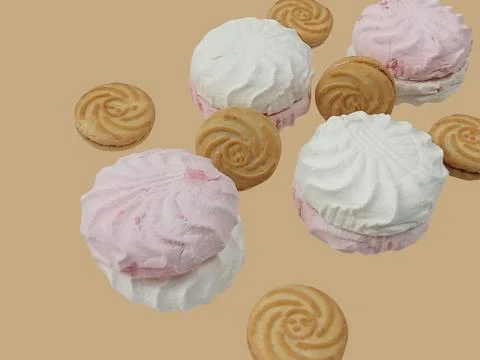 Delicate marshmallow Stock Photos