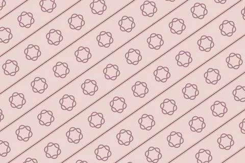 Delicate mauve rosettes repeat across a blush pink field with evenly spaced.. Stock Illustration