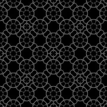 Delicate Metallic Pattern on Black Background Stock Illustration