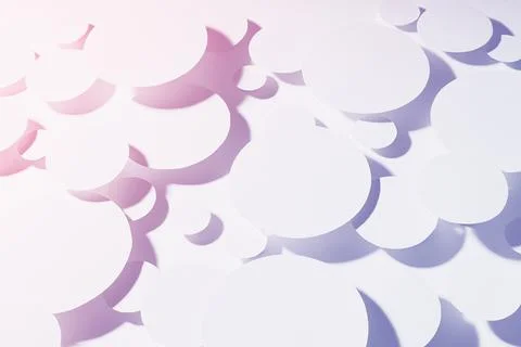 Delicate motion swarm pattern of soar light gradient purple and pink ovals in Foto stock